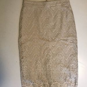 Anthropologie Maeve Crochet Pencil Skirt-Size 6